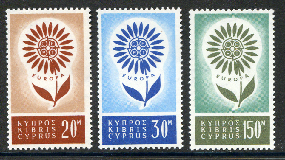 Afbeelding bij: Ver. Europa 1964 - Cyprus Gr. Mi 240-42 postfris (A)